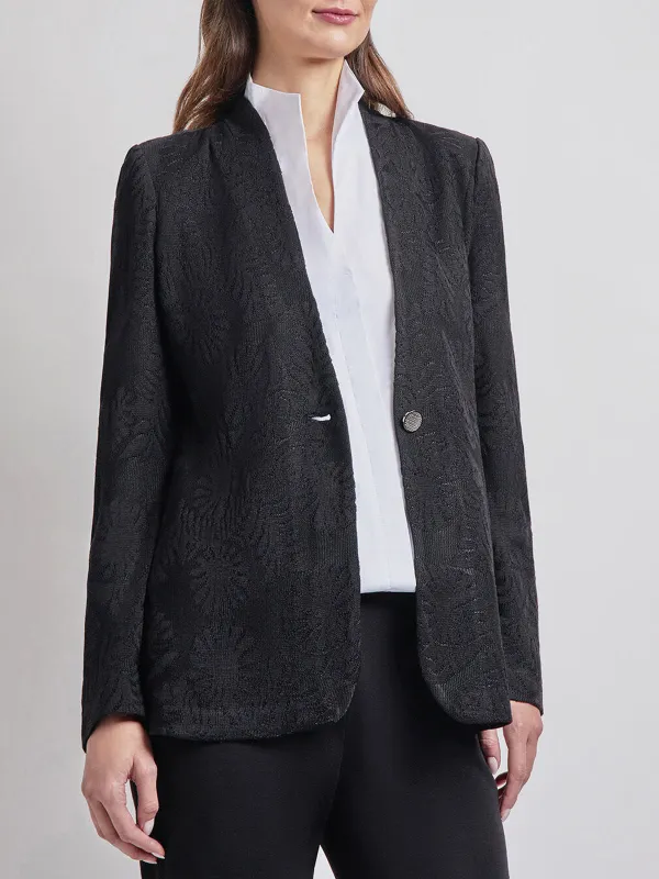 Solid Color Jacquard Jacket