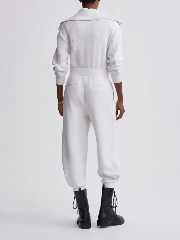 Stylish High-Collar Zip-Up Long-Sleeve Jumpsuit