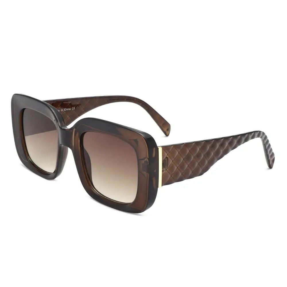 Wide Square Flat Top Frame Sunglasses