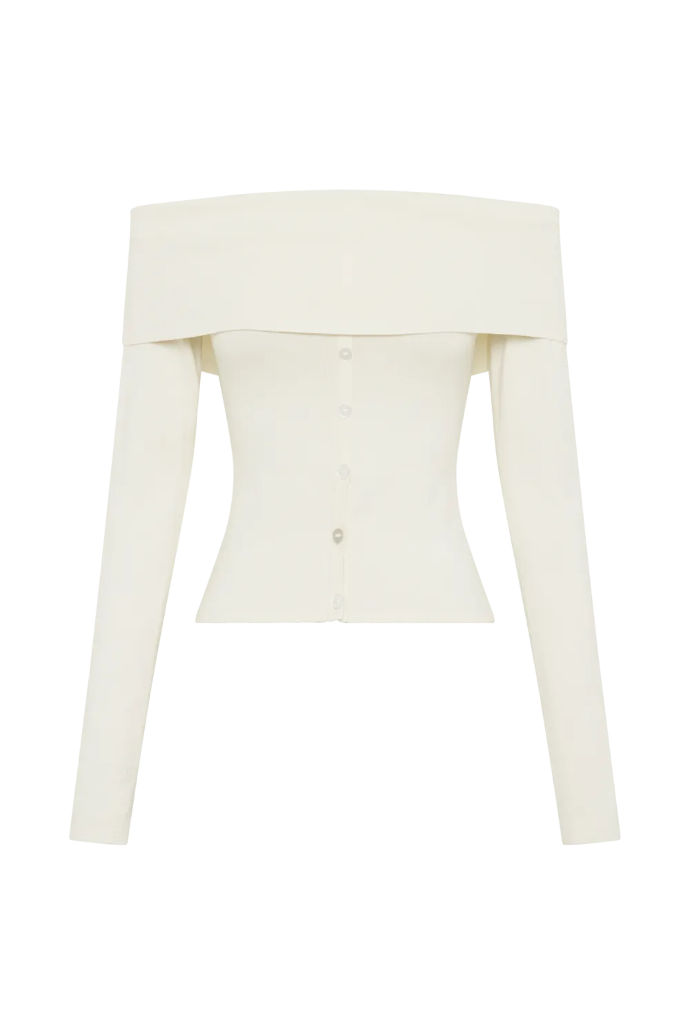 Buttoned Off Shoulder Knit Top