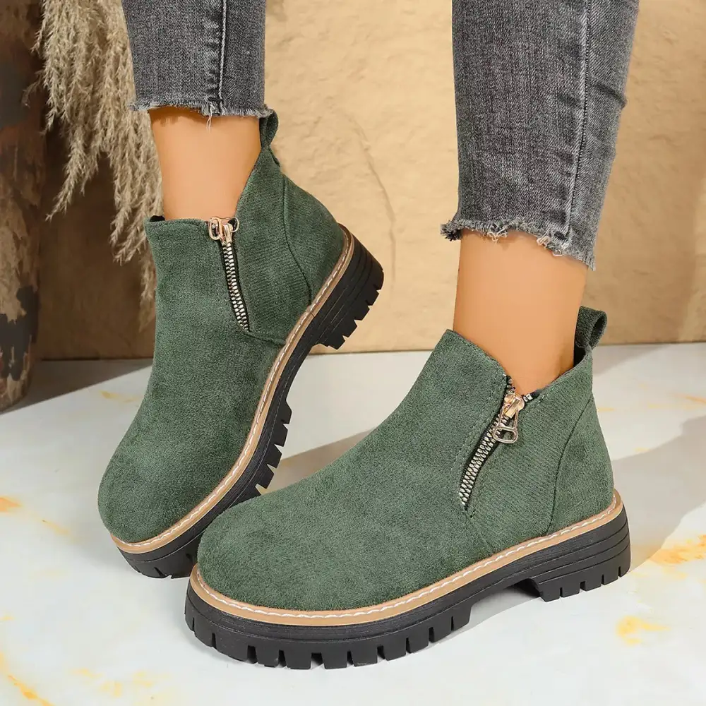 Classic Round Toe Platform Boots