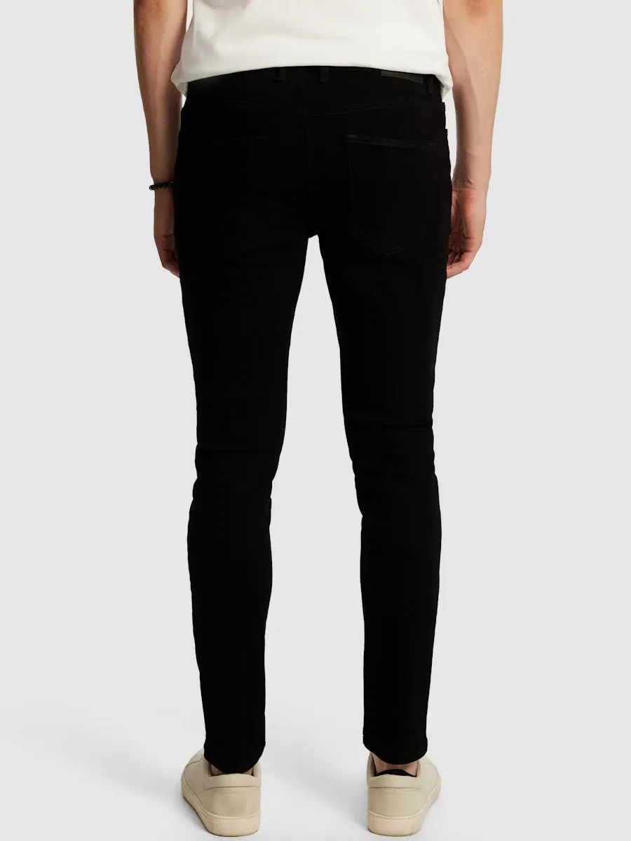 Black Zip Front Casual Style Jean