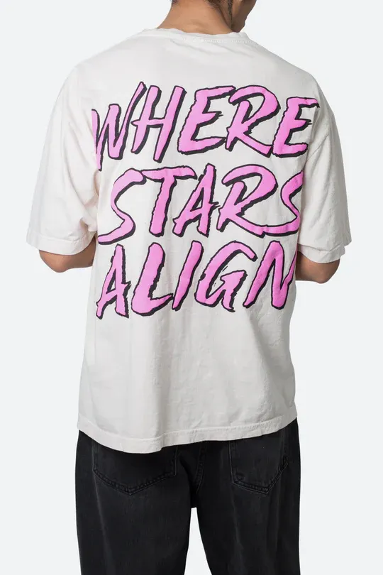 WHITE SKULL GRAPHIC STARS ALIGN T-SHIRT