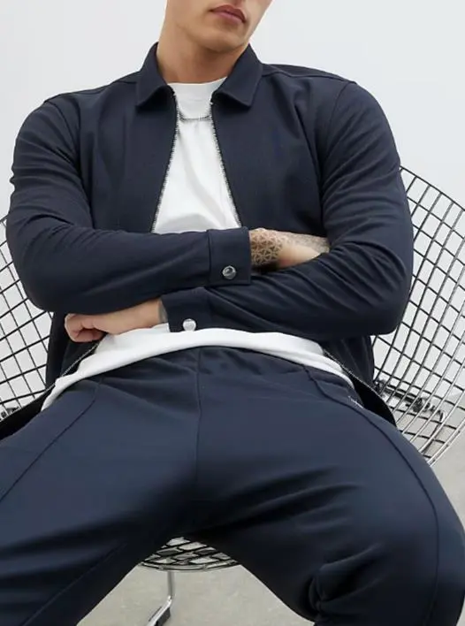 Fashion Casual Navy  Jacket Men's  Coat