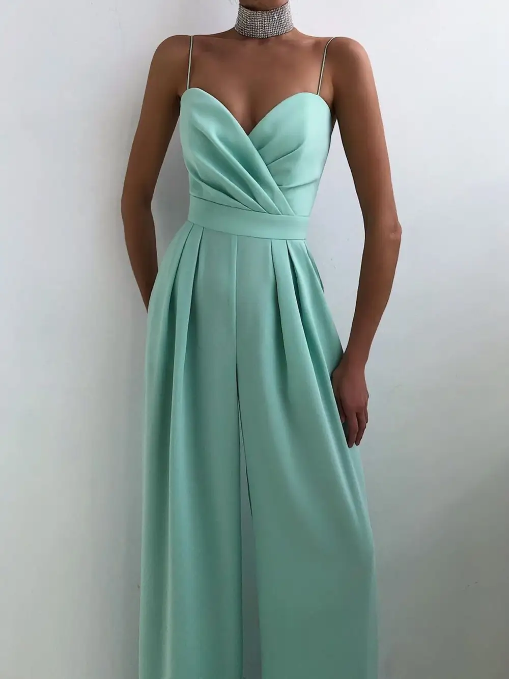 Spaghetti Strap Wide Leg Jumpsuit