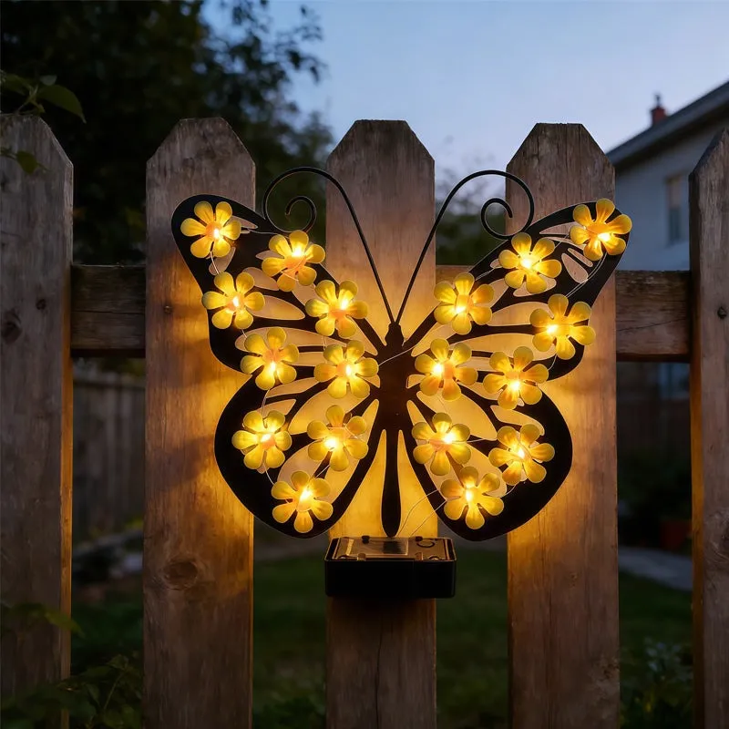 Solar Outdoor Butterfly Wall Light