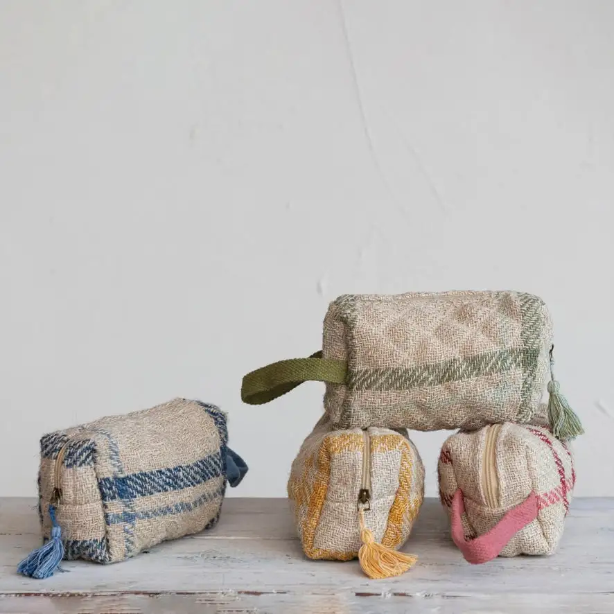 Quilted Zip Pouch Bag
