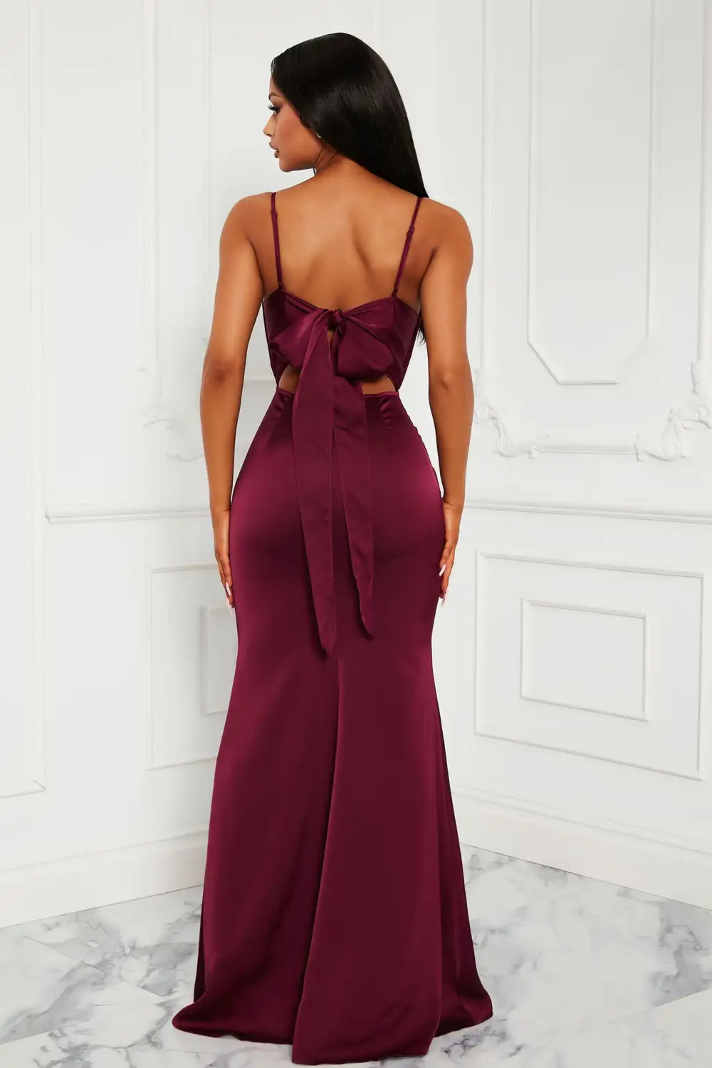 Holland Satin Maxi Dress - Purple