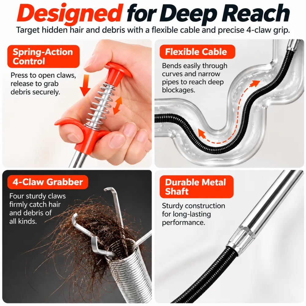 Household Drain Clog Remover Tool