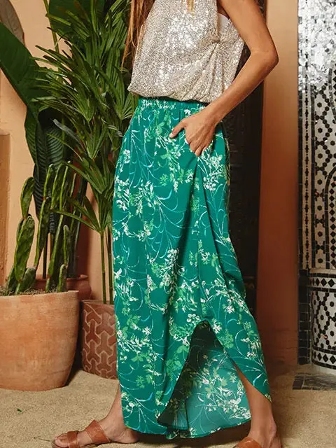 Modern Woven Roomy Wide Leg Casual Pants
