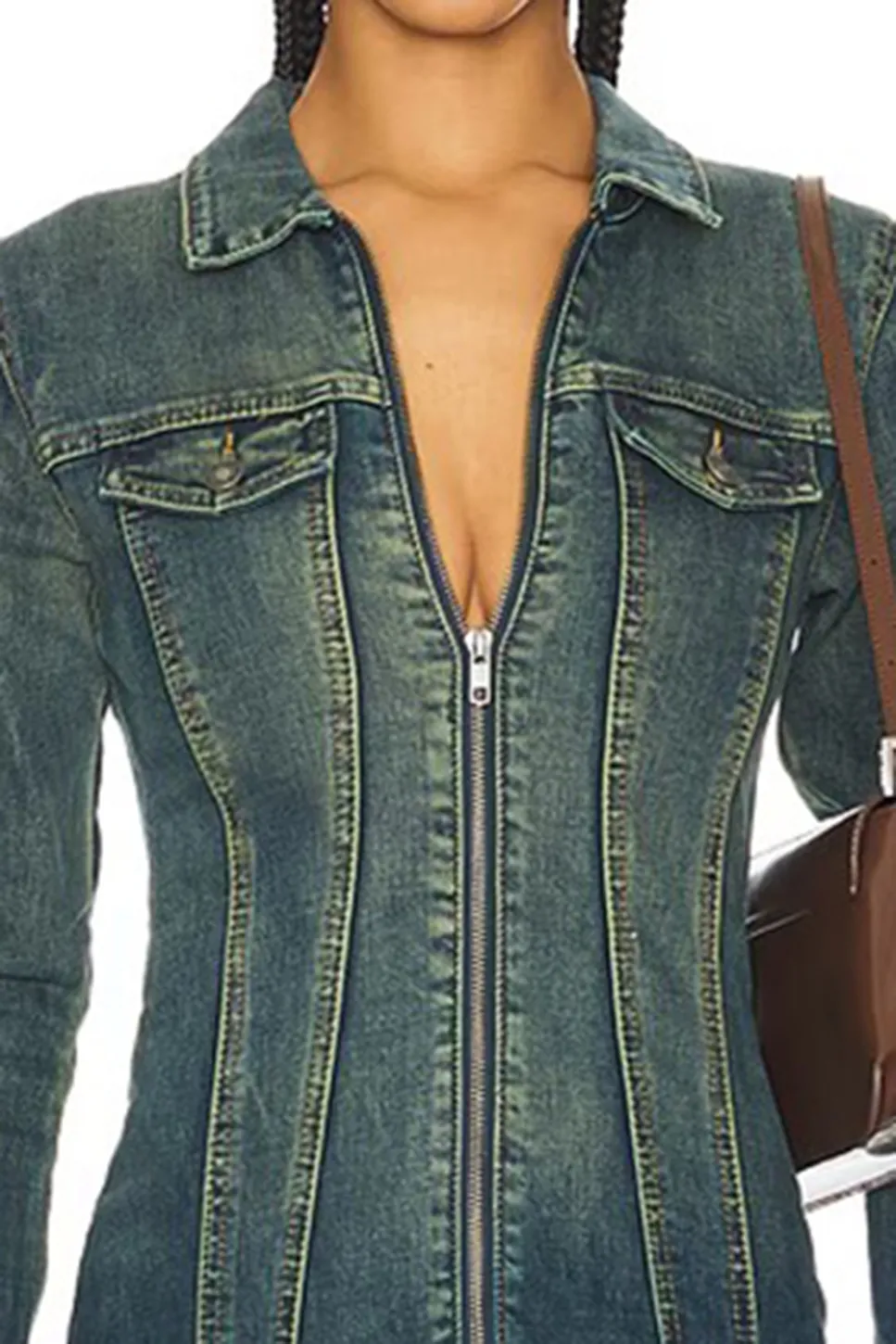 Denim Dress With Belt