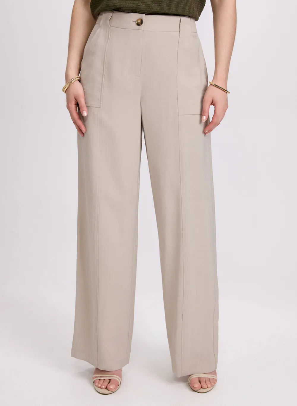 Pleated Loose Wide-Leg Pants