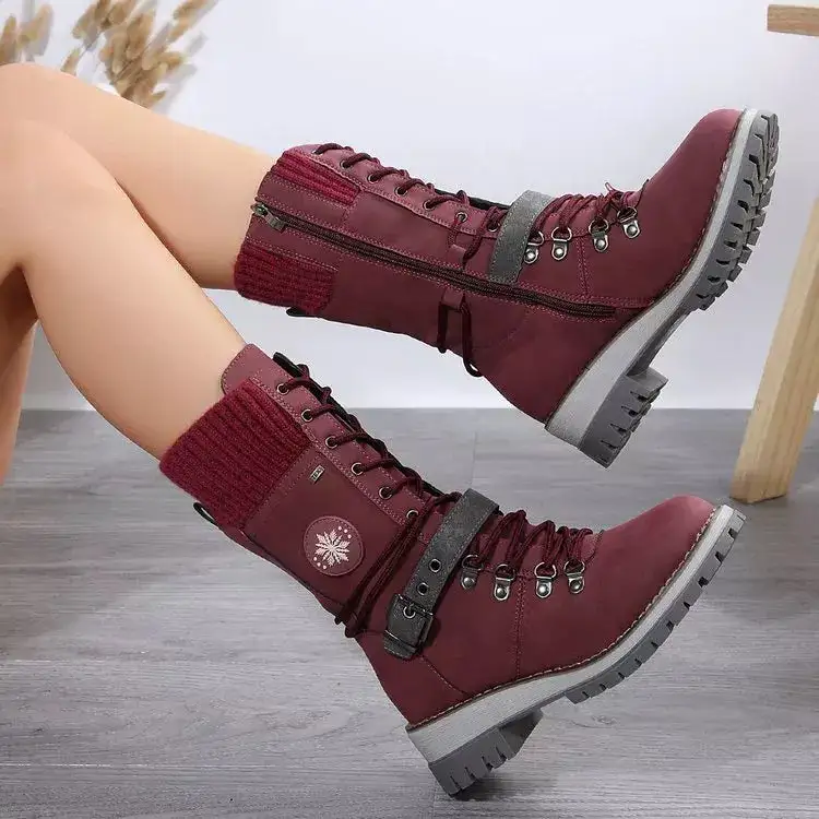 Modern Refined Lace-Up Block Heel Boots