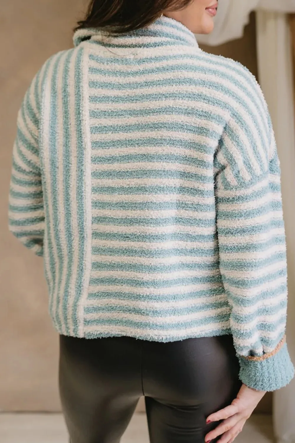 Striped High Neck Sweater