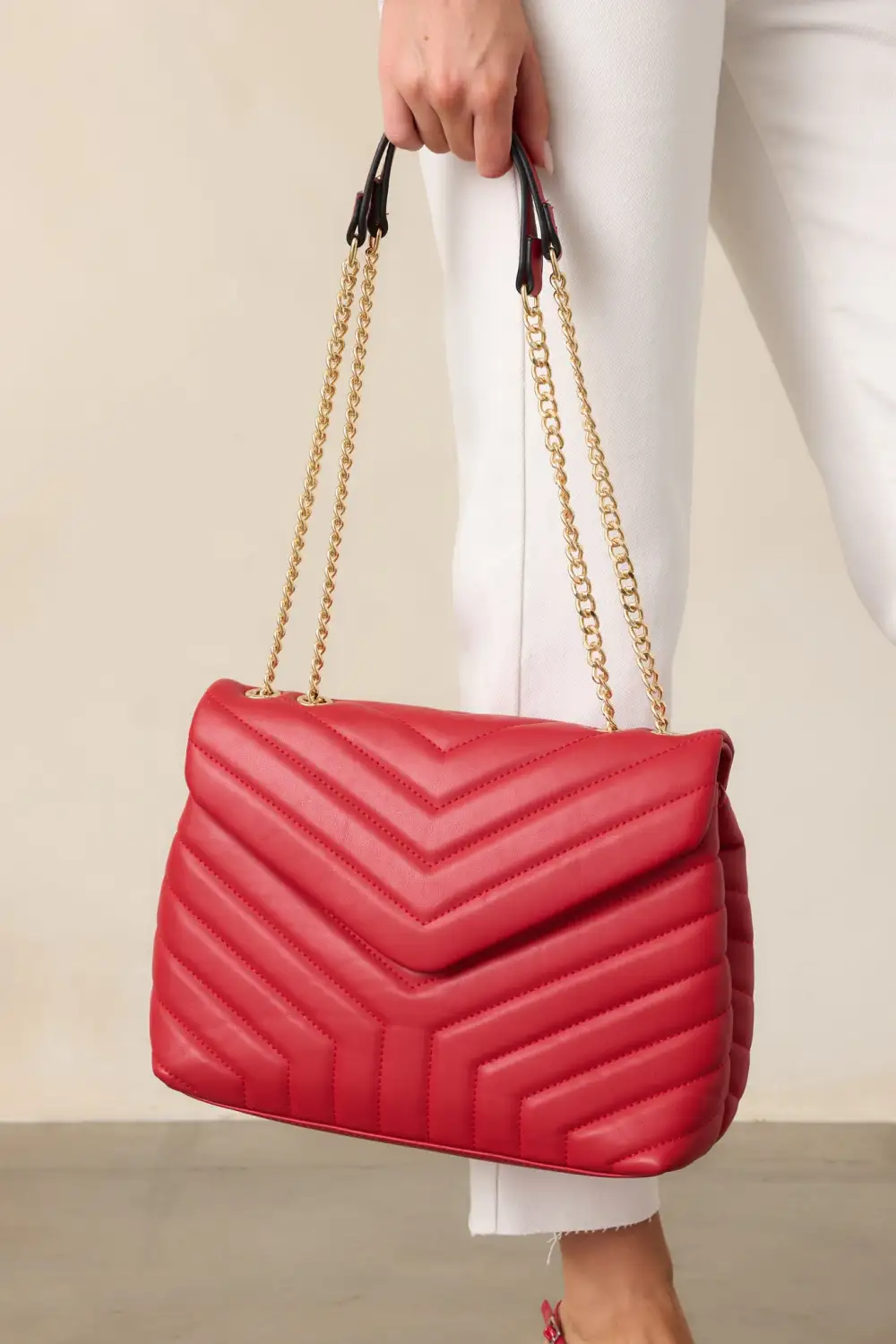 Quilted Faux Leather Handbag
