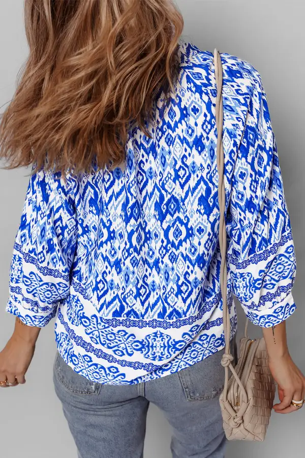 Abstract Print Boho Blouse
