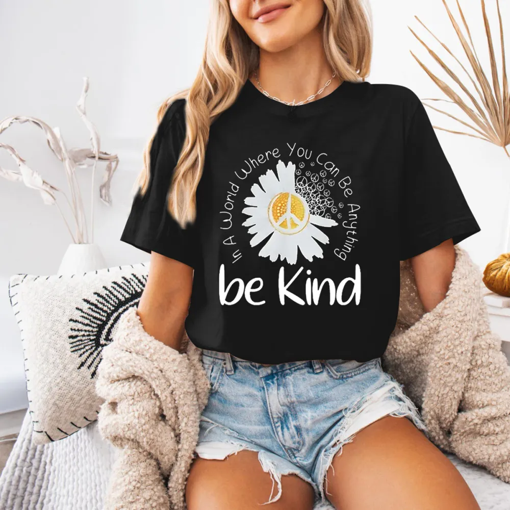 Floral & Letter Print T-shirt