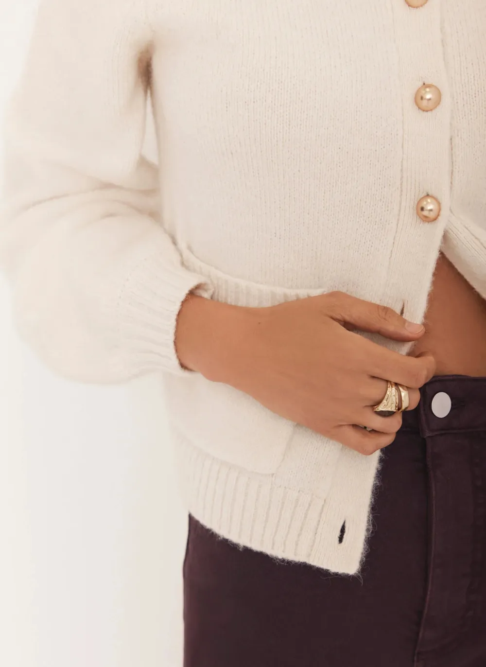 Casual Style Wool Blend Cardigan