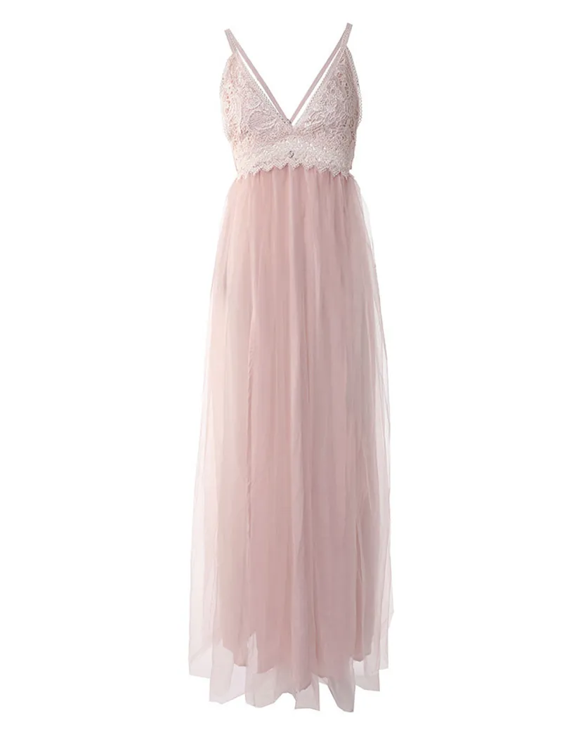 Casual Mesh Patchwork Suspender Dress