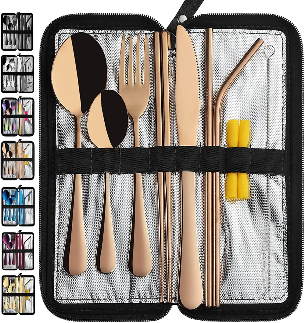 (Store Closing Sale) Portable travel cutlery, reusable silverware