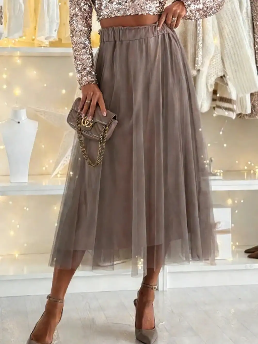 Line Mesh Skirt