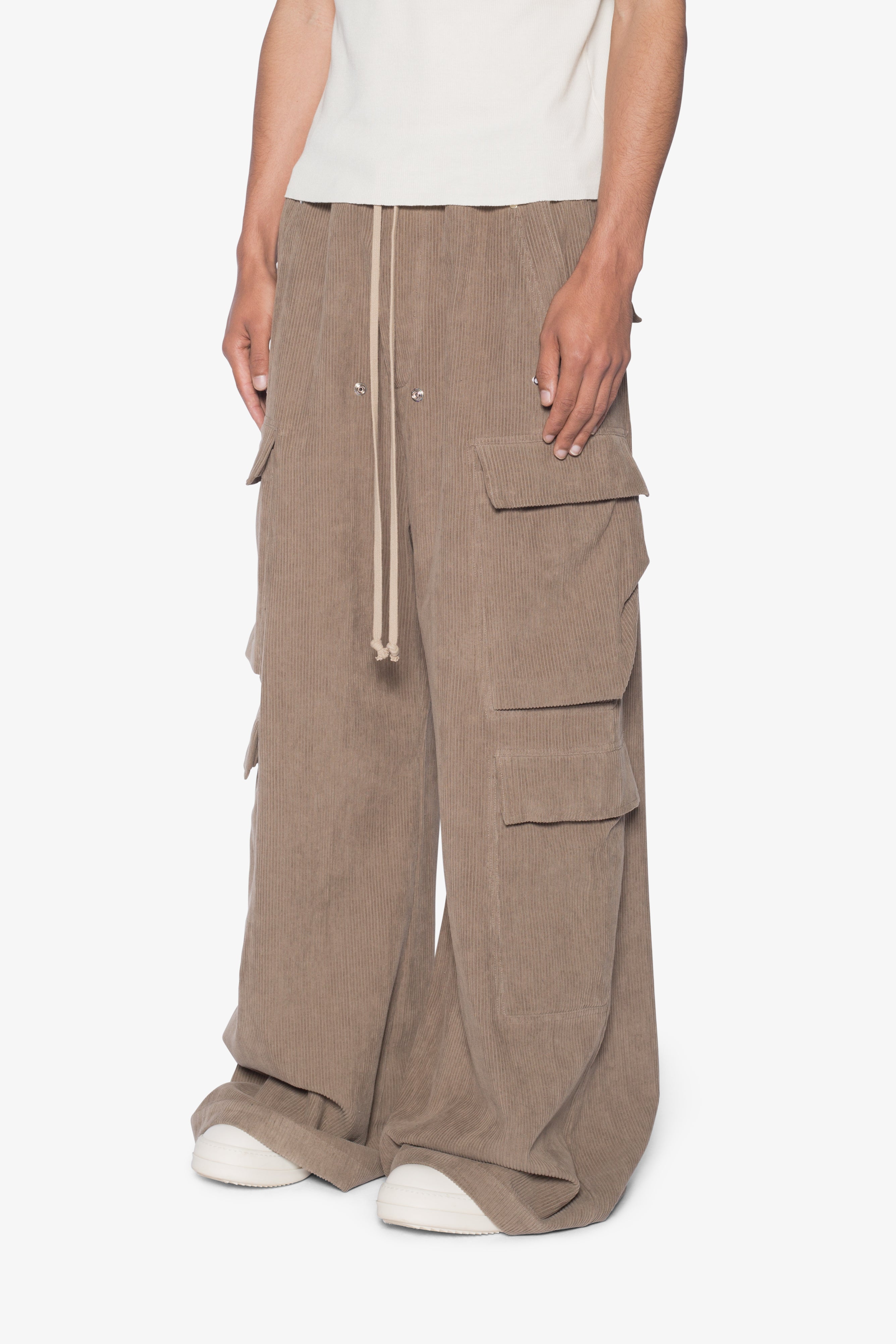 Corduroy Rave Double Cargo Pants - Olive