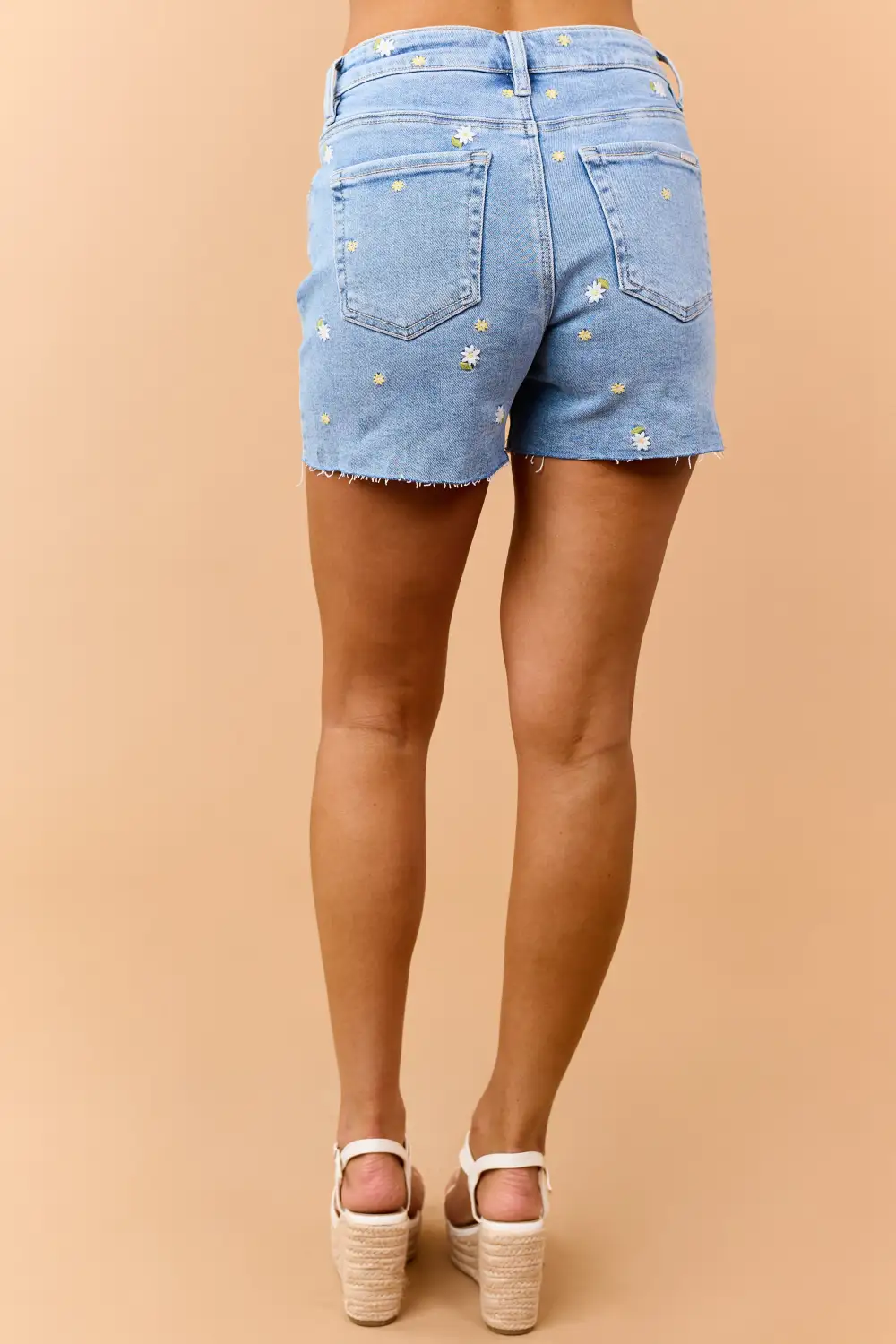 Floral Embroidered Mini Shorts