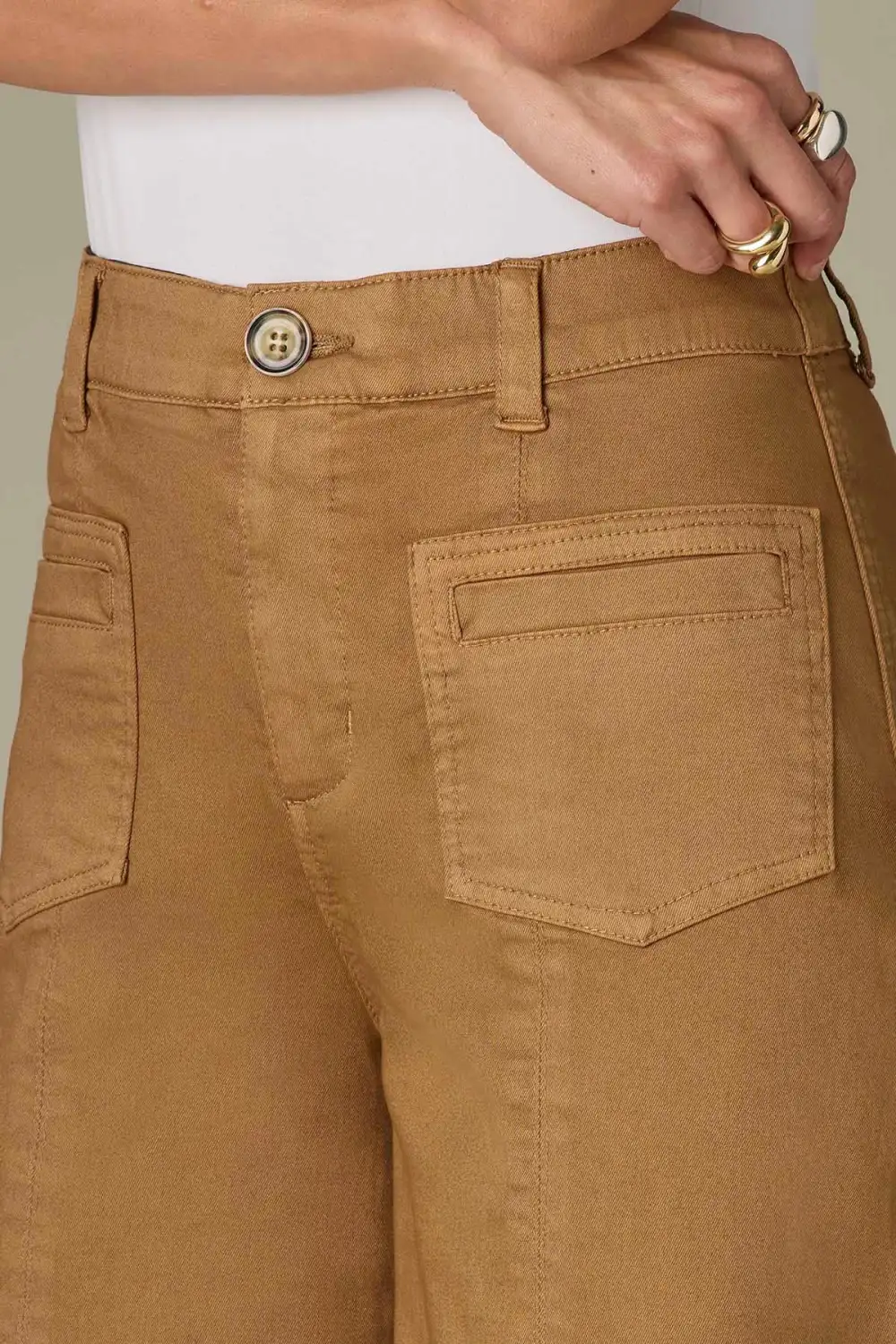  V-yoke Spade Pocket Petite Wide Leg Pants