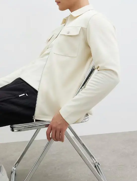 Fashion Casual Beige Jacket Men's  Coat