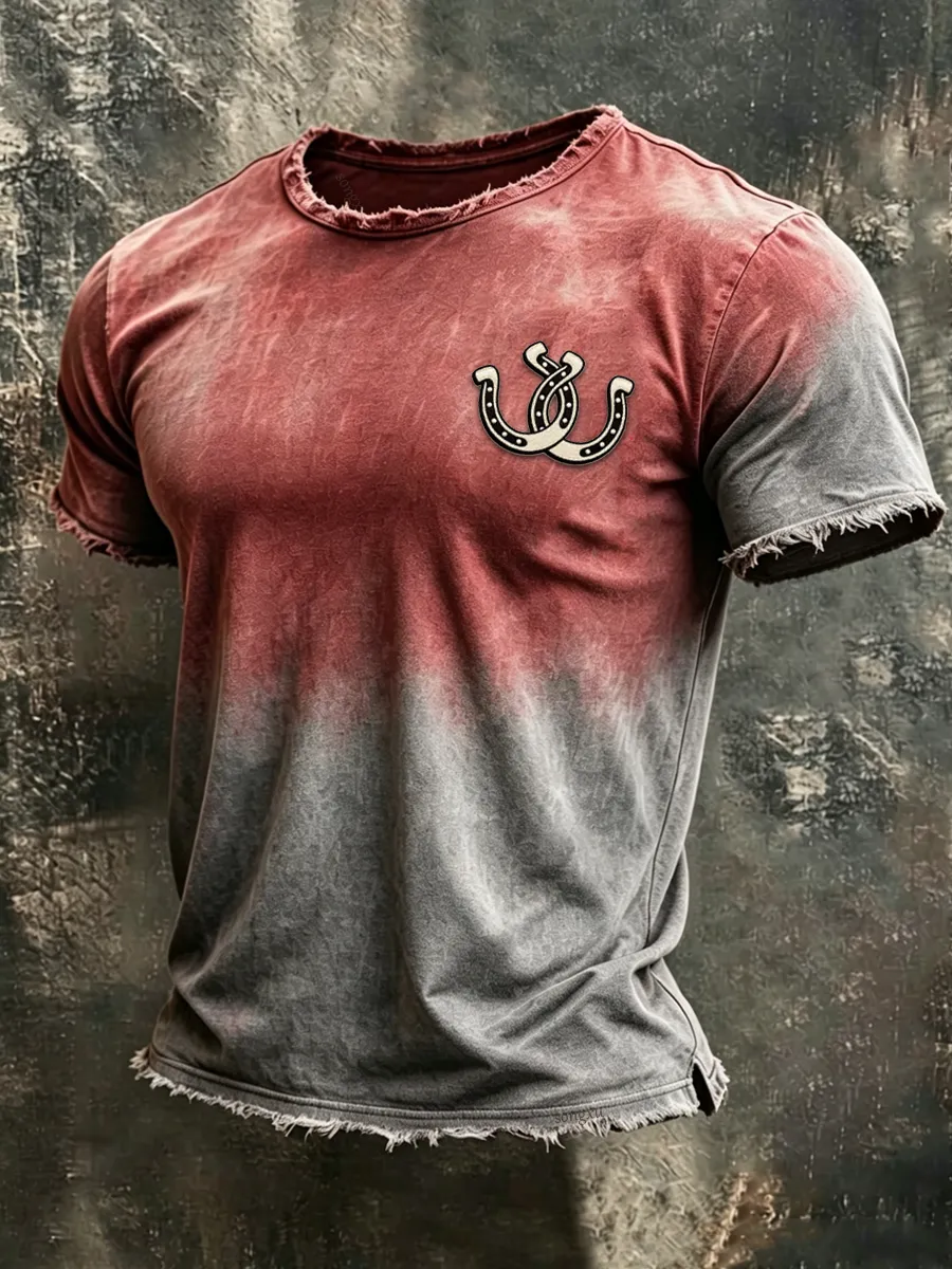 Men'S Casual Retro Western Printed Top