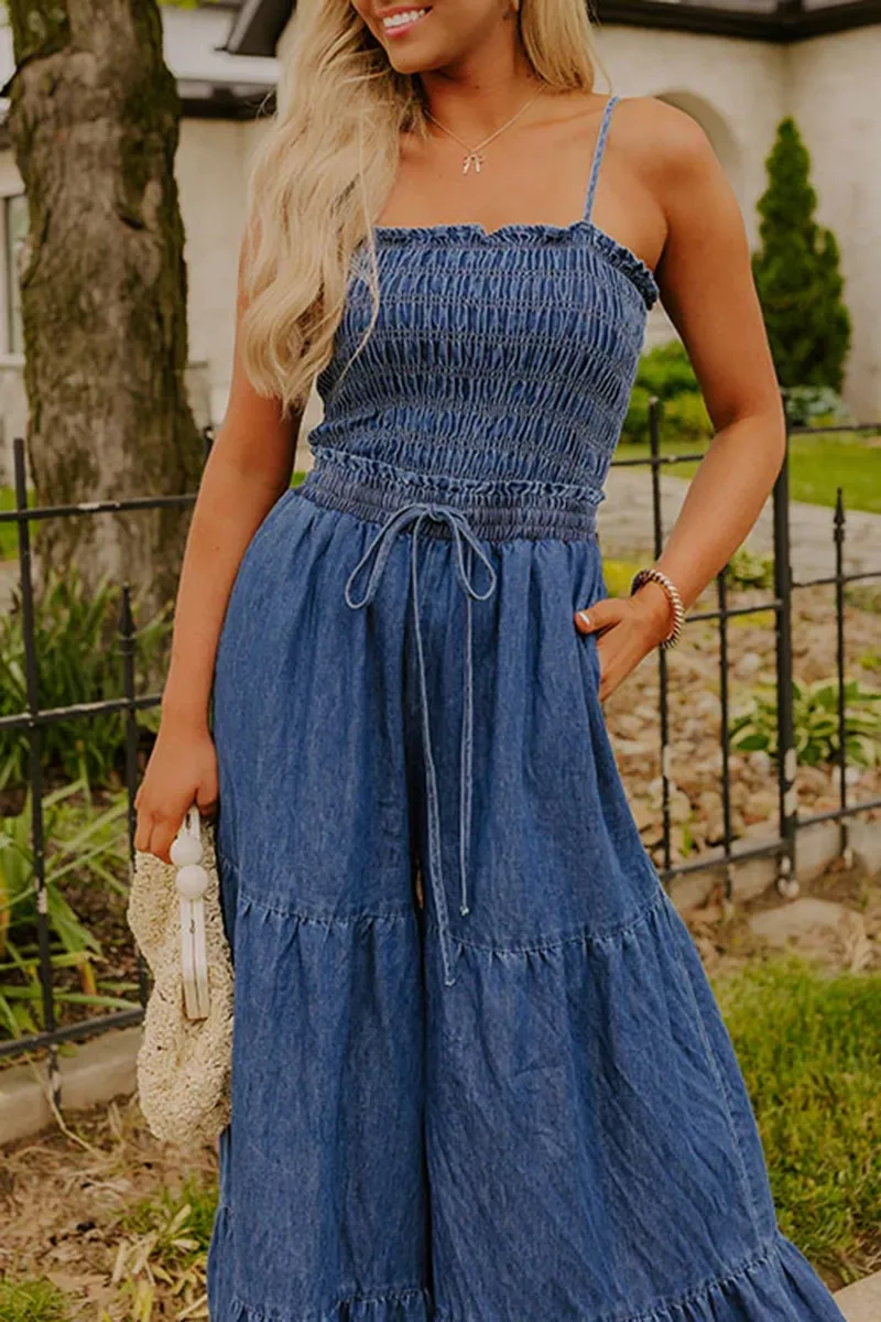 Slim And Girly Fake Two-Piece Trousers