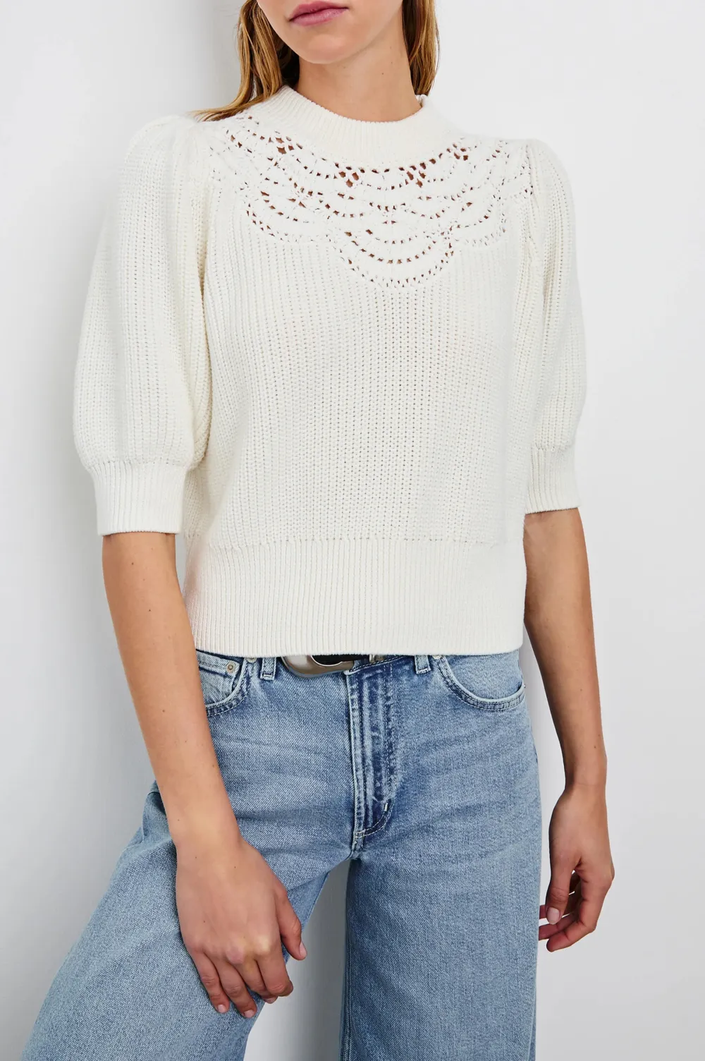 Crochet Round-Neck Women's Top