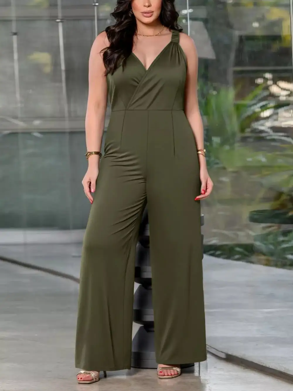 Classic Smocked Wide Leg Jumpsuit
