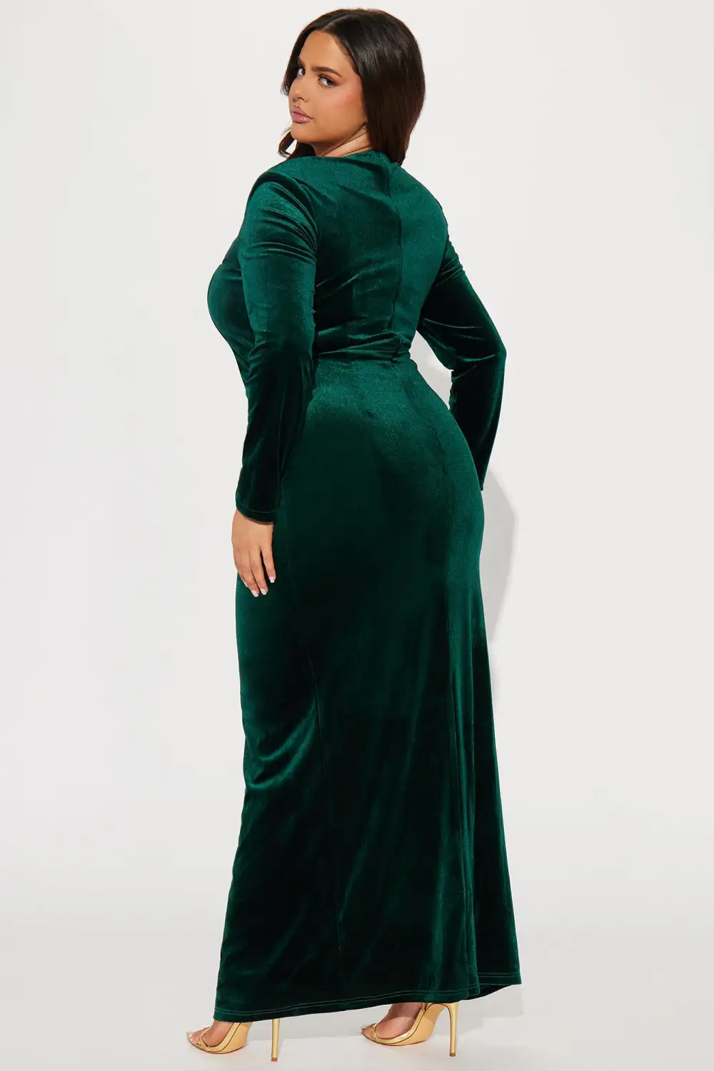 Fiona Velvet Maxi Dress - Hunter