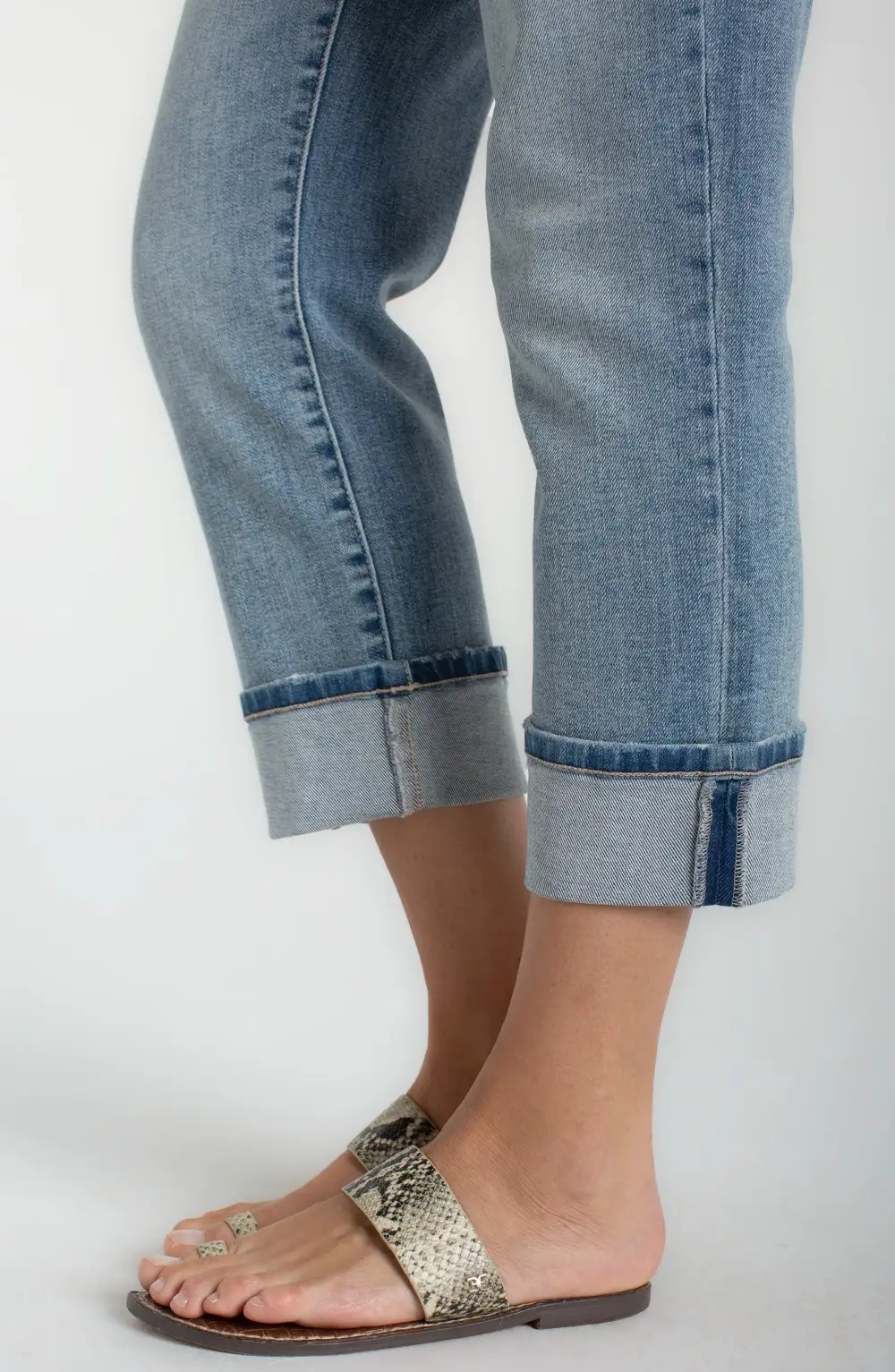 Cropped High Rise Straight Leg Jeans