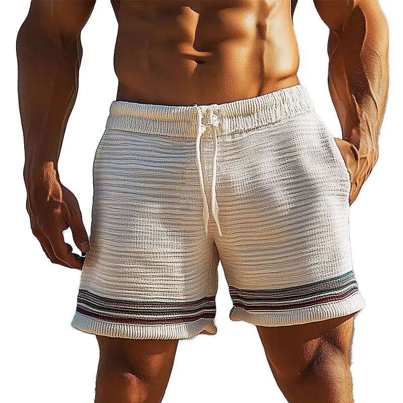 Relaxed Drawstring Striped Shorts