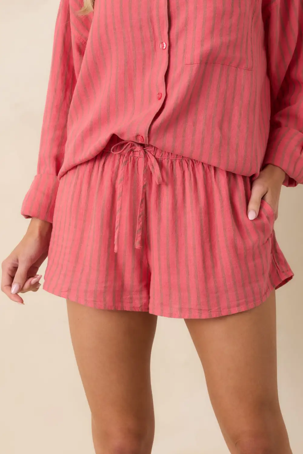 The Perfect Stripe Drawstring Shorts