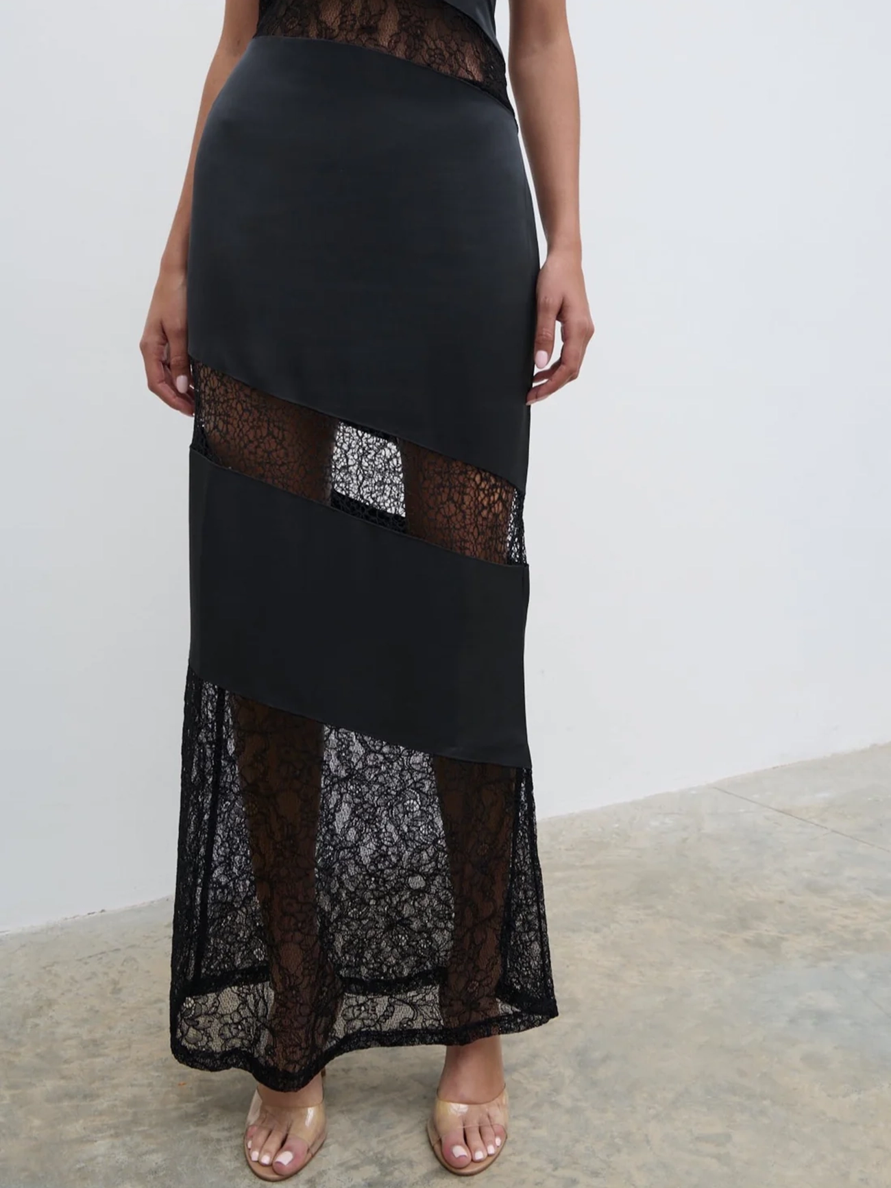 Lace Inserted Slip Dress
