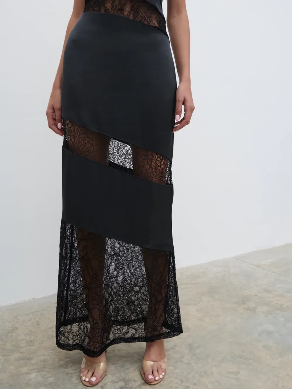 Lace Inserted Slip Dress