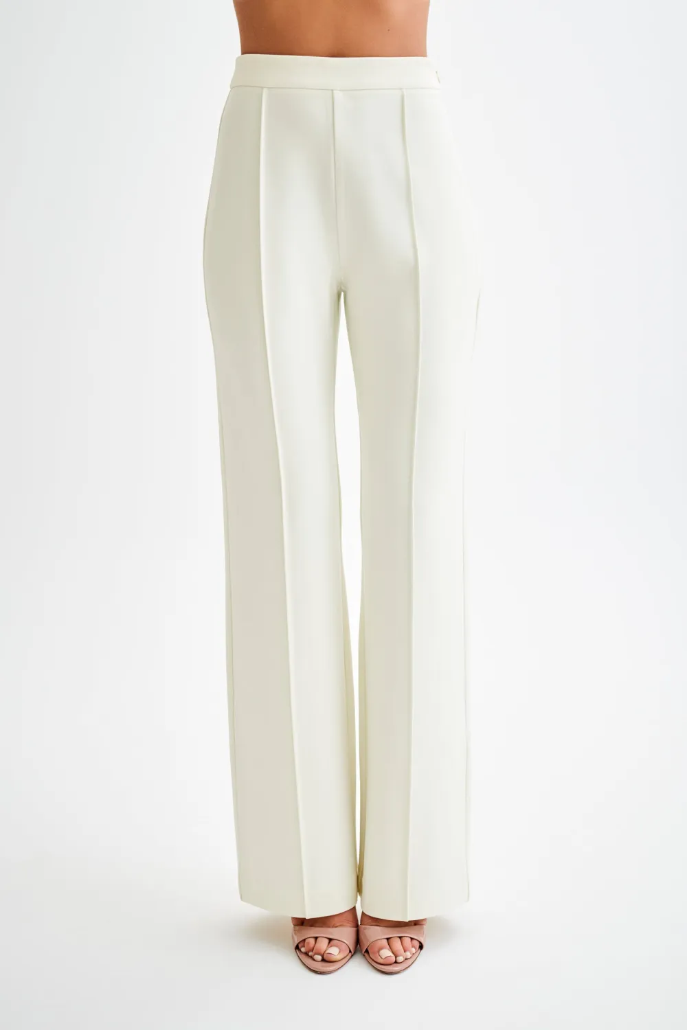 Slight Stretch Pleated Wide Leg Pants