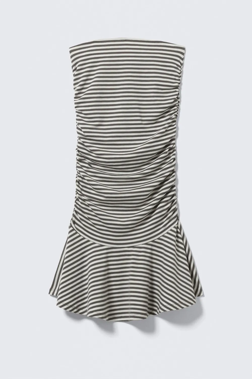 Ruched Straight Neck Dress