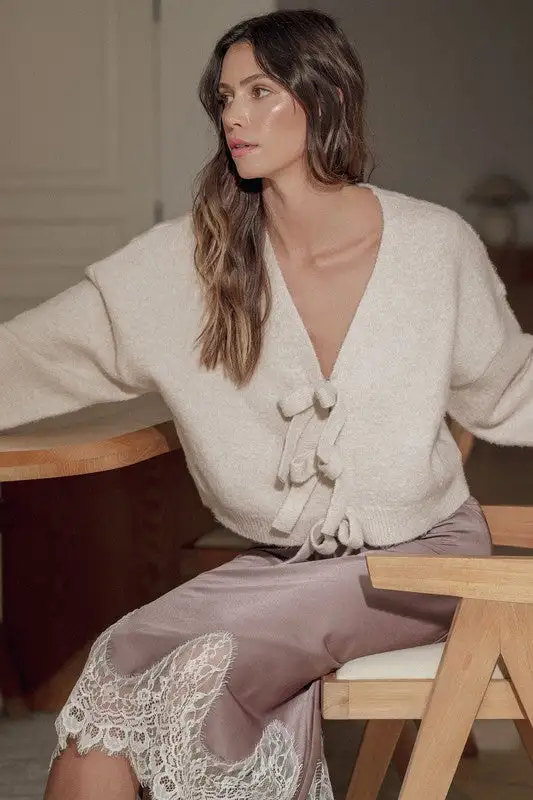 Bowtied Knit Elegance Sweater