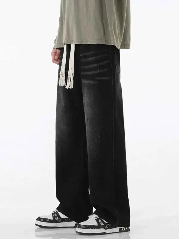 Wide Leg Drawstring Jeans