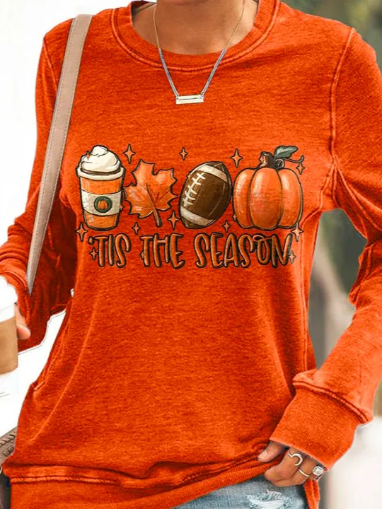 Casual Crew Neck Halloween Sweatshirt