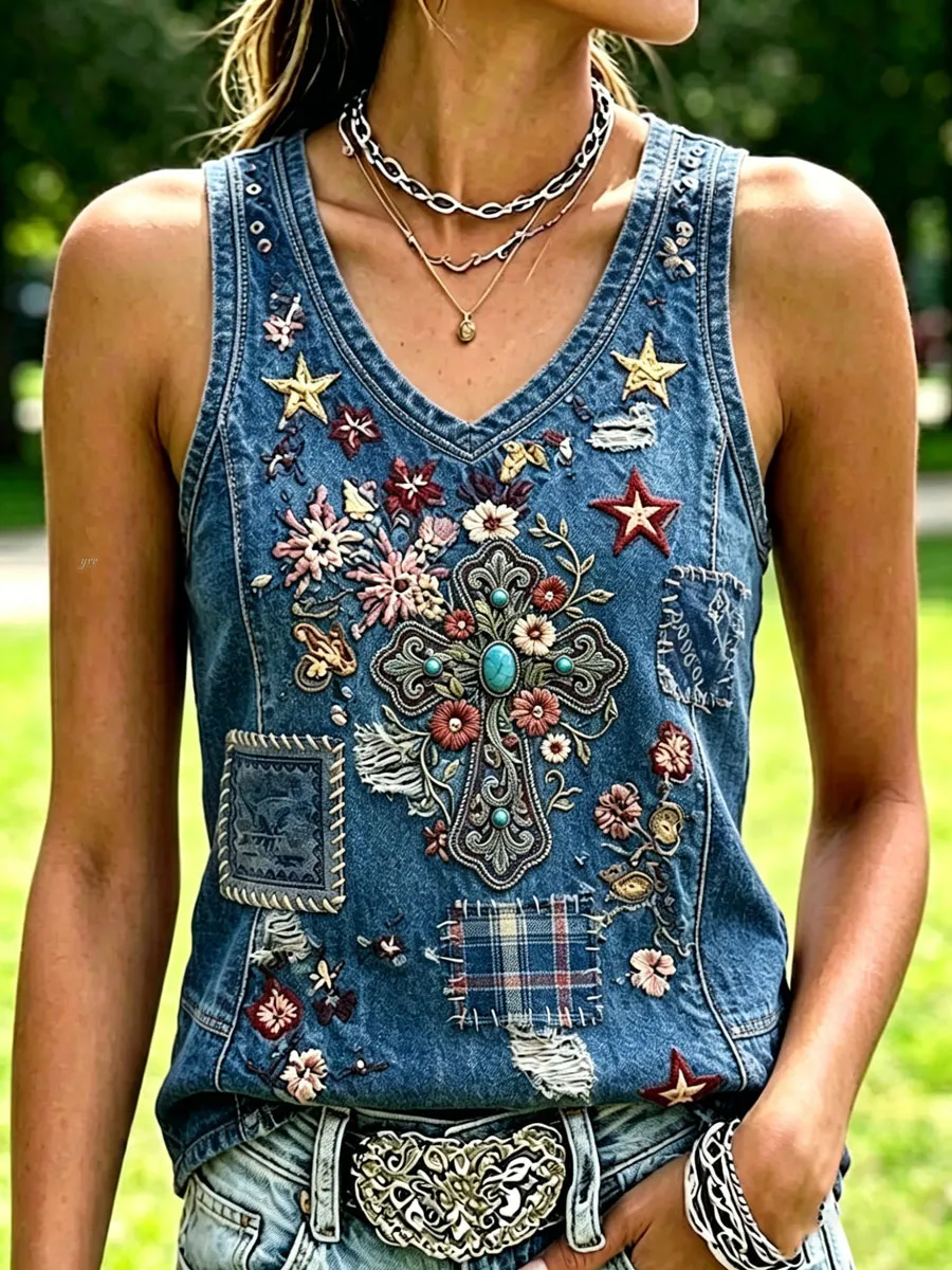 Women'S Western Style Faith Sleeveless T-Shirt