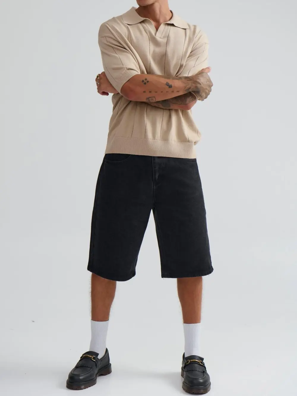 Casual Soft And Comfortable Beige Polo Shirt