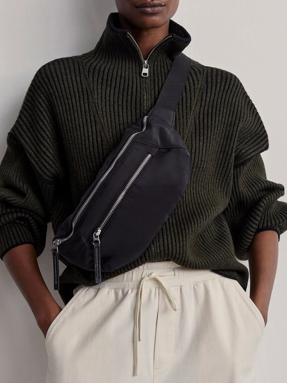 Zip-Through Rib Knit