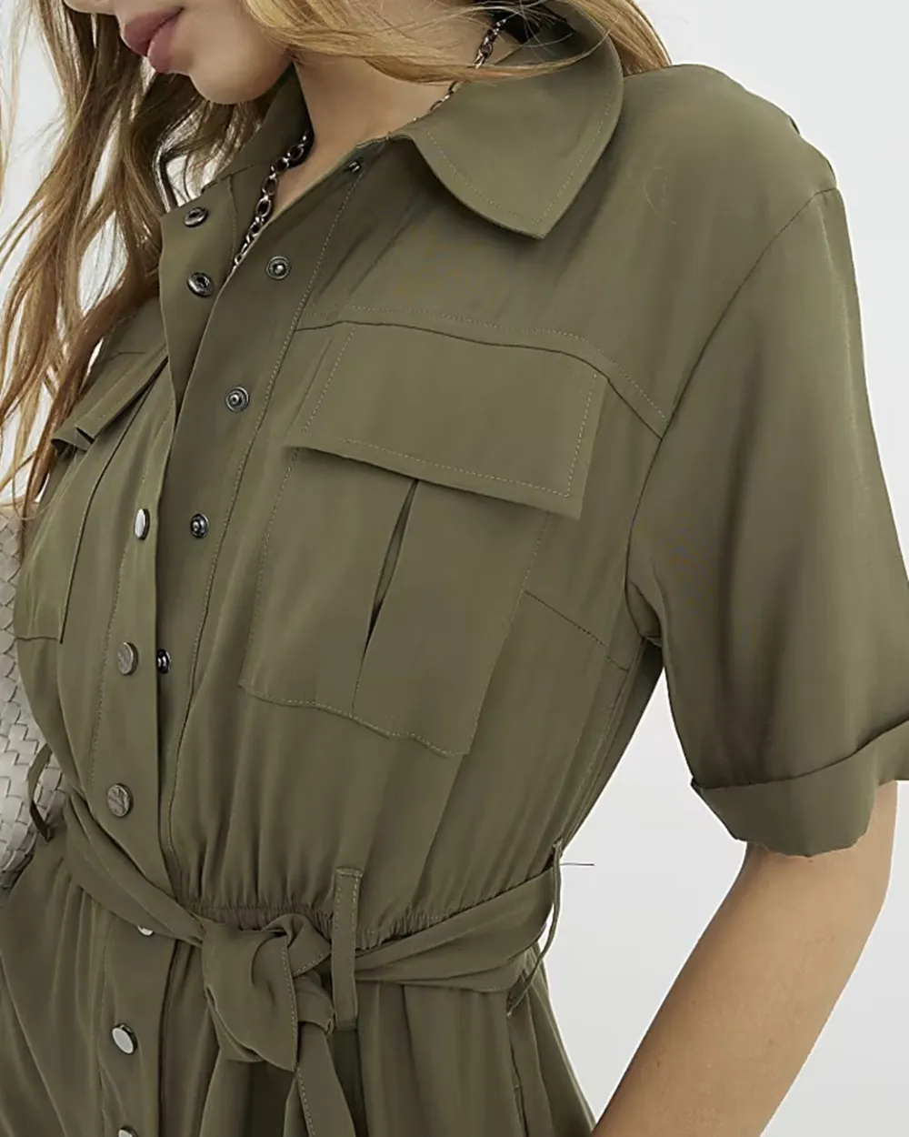 Long Pants Elegant Style Lapel Women's Jumpsuits