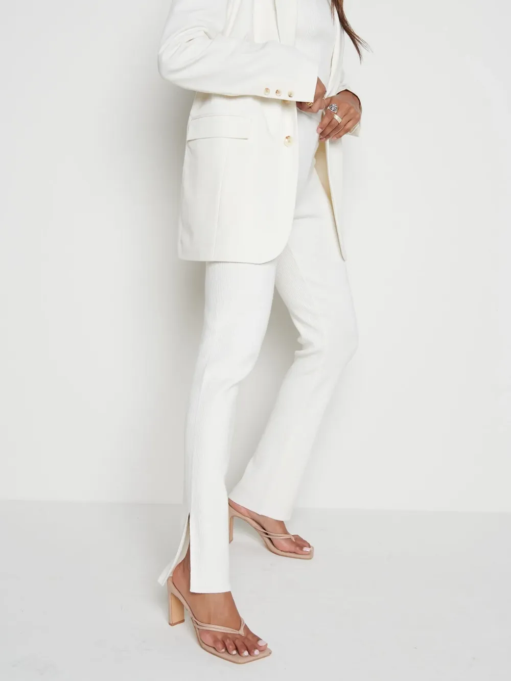 Split Hem Knit Trousers