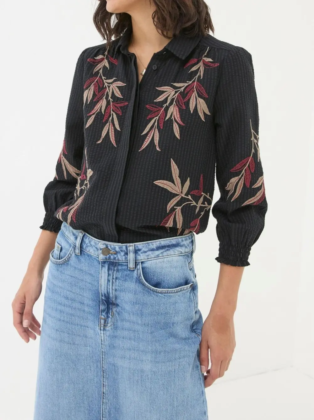 Black Kate Embroidered Shirt